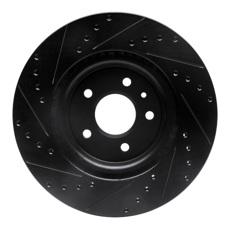 Ford Taurus Brake Rotor (1) - Front Right - R1 Concepts - Drilled & Slotted - Black - `09-`10